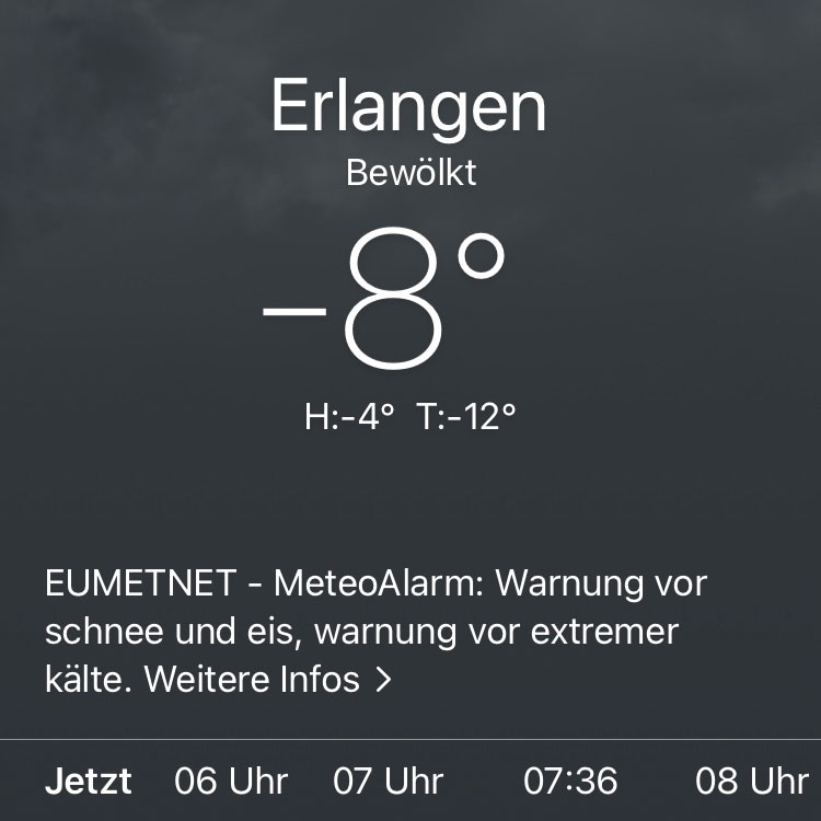 Temperaturanzeige -8 Grad